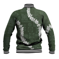 Hawaii Aloha Baseball Jacket Sage Quilt Patch Work Mix Plumeria Lei