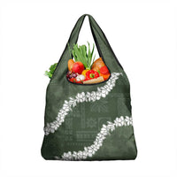 Hawaii Aloha Grocery Bag Sage Quilt Patch Work Mix Plumeria Lei LT7 1-pack One Size Sage - Polynesian Pride