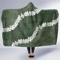 Hawaii Aloha Hooded Blanket Sage Quilt Patch Work Mix Plumeria Lei LT7 One Size Sage - Polynesian Pride