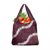 Hawaii Aloha Grocery Bag Champange Quilt Patch Work Mix Plumeria Lei LT7 1-pack One Size Champange - Polynesian Pride