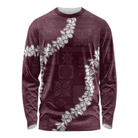 Hawaii Aloha Long Sleeve Shirt Champange Quilt Patch Work Mix Plumeria Lei LT7 Unisex Champange - Polynesian Pride
