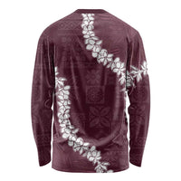 Hawaii Aloha Long Sleeve Shirt Champange Quilt Patch Work Mix Plumeria Lei LT7 - Polynesian Pride