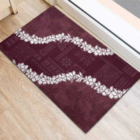 Hawaii Aloha Rubber Doormat Champange Quilt Patch Work Mix Plumeria Lei LT7 - Polynesian Pride