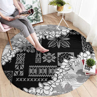 Hawaii Aloha Round Carpet White Quilt Patch Work Mix Plumeria Lei LT7 - Polynesian Pride
