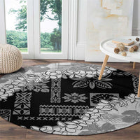 Hawaii Aloha Round Carpet White Quilt Patch Work Mix Plumeria Lei LT7 - Polynesian Pride