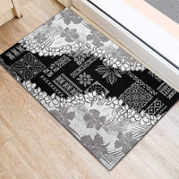 Hawaii Aloha Rubber Doormat White Quilt Patch Work Mix Plumeria Lei LT7 - Polynesian Pride