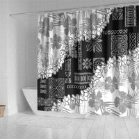 Hawaii Aloha Shower Curtain White Quilt Patch Work Mix Plumeria Lei LT7 - Polynesian Pride