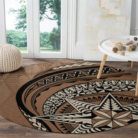 Tonga Ngatu Round Carpet Tokelau Classic Motifs LT7 - Polynesian Pride