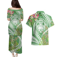 Aloha Molokai Island Couples Matching Puletasi and Hawaiian Shirt Hawaii Pua Kukui