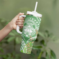 Aloha Molokai Island Tumbler With Handle Hawaii Pua Kukui