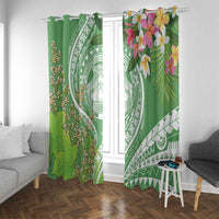 Aloha Molokai Island Window Curtain Hawaii Pua Kukui