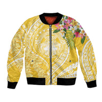 Aloha Hawaii Oahu Bomber Jacket Wahine with Ilima Lei LT7 Unisex Yellow - Polynesian Pride