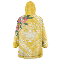 Aloha Hawaii Oahu Wearable Blanket Hoodie Wahine with Ilima Lei LT7 - Polynesian Pride