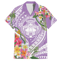Aloha Hawaii Kauai Family Matching Off The Shoulder Long Sleeve Dress and Hawaiian Shirt Frangipani Mix Mokihana Lei LT7 - Polynesian Pride