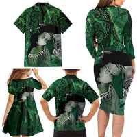 New Zealand Aroha Koe Mama Family Matching Long Sleeve Bodycon Dress and Hawaiian Shirt Maori Hongi - Pounamu