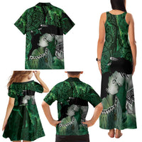 New Zealand Aroha Koe Mama Family Matching Tank Maxi Dress and Hawaiian Shirt Maori Hongi - Pounamu