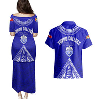 Personalised Tupou College Toloa Couples Matching Puletasi Dress and Hawaiian Shirt Tongan Kupesi - Special LT7 - Polynesian Pride