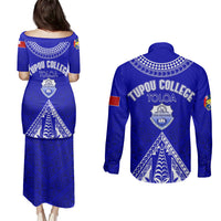 Personalised Tupou College Toloa Couples Matching Puletasi Dress and Long Sleeve Button Shirts Tongan Kupesi - Special LT7 - Polynesian Pride