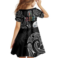 Kia Hara Te reo Maori Family Matching Tank Maxi Dress and Hawaiian Shirt Manaia Moko Pattern