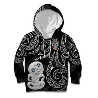 Kia Hara Te reo Maori Kid Hoodie Manaia Moko Pattern