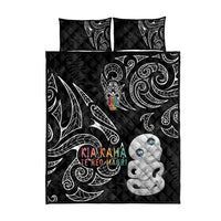 Kia Hara Te reo Maori Quilt Bed Set Manaia Moko Pattern