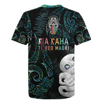 Kia Hara Te reo Maori Rugby Jersey Manaia Moko Mix Paua Shell