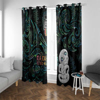 Kia Hara Te reo Maori Window Curtain Manaia Moko Mix Paua Shell