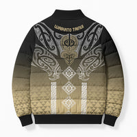 Aotearoa Maori Iwi Heritage Bomber Puffer Jacket Waikato Tainui Parauri