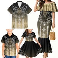 Aotearoa Maori Iwi Heritage Family Matching Mermaid Dress and Hawaiian Shirt Waikato Tainui Parauri