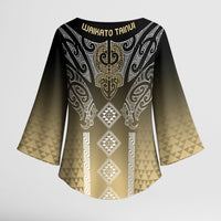 Aotearoa Maori Iwi Heritage Kimono Sleeve Blouse Waikato Tainui Parauri