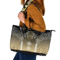 Aotearoa Maori Iwi Heritage Leather Tote Bag Waikato Tainui Parauri