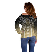 Aotearoa Maori Iwi Heritage Off Shoulder Sweater Waikato Tainui Parauri