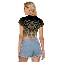 Aotearoa Maori Iwi Heritage Raglan Cropped T Shirt Waikato Tainui Parauri