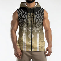Aotearoa Maori Iwi Heritage Sleeveless Zip Hoodie Waikato Tainui Parauri