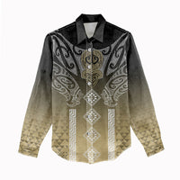 Aotearoa Maori Iwi Heritage Women Casual Shirt Waikato Tainui Parauri