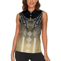 Aotearoa Maori Iwi Heritage Women Sleeveless Polo Shirt Waikato Tainui Parauri