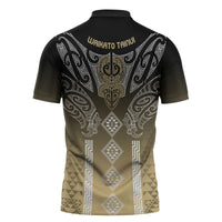 Aotearoa Maori Iwi Heritage Zipper Polo Shirt Waikato Tainui Parauri
