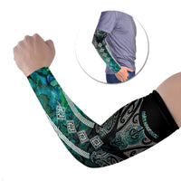 Aotearoa Maori Iwi Heritage Arm Sleeves Ngati Kahungunu Paua Shell Turquoise