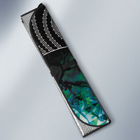 Aotearoa Maori Iwi Heritage Auto Sun Shade Ngati Kahungunu Paua Shell Turquoise