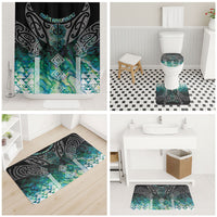 Aotearoa Maori Iwi Heritage Bathroom Set Ngati Kahungunu Paua Shell Turquoise