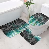 Aotearoa Maori Iwi Heritage Bathroom Set Ngati Kahungunu Paua Shell Turquoise