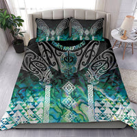 Aotearoa Maori Iwi Heritage Bedding Set Ngati Kahungunu Paua Shell Turquoise