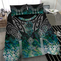 Aotearoa Maori Iwi Heritage Bedding Set Ngati Kahungunu Paua Shell Turquoise