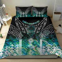 Aotearoa Maori Iwi Heritage Bedding Set Ngati Kahungunu Paua Shell Turquoise