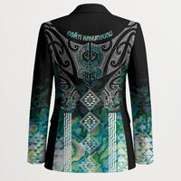 Aotearoa Maori Iwi Heritage Blazer Ngati Kahungunu Paua Shell Turquoise