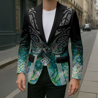 Aotearoa Maori Iwi Heritage Blazer Ngati Kahungunu Paua Shell Turquoise