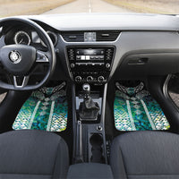 Aotearoa Maori Iwi Heritage Car Mats Ngati Kahungunu Paua Shell Turquoise