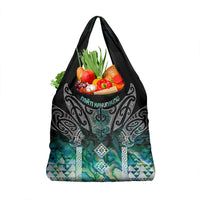 Aotearoa Maori Iwi Heritage Grocery Bag Ngati Kahungunu Paua Shell Turquoise
