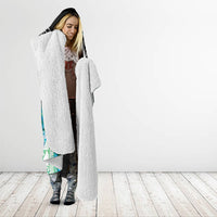 Aotearoa Maori Iwi Heritage Hooded Blanket Ngati Kahungunu Paua Shell Turquoise
