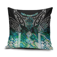 Aotearoa Maori Iwi Heritage Pillow Cover Ngati Kahungunu Paua Shell Turquoise